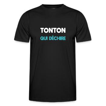 tonton qui déchire cadeau oncle - T-shirt sport Homme - noir - Devant - AI Model Male 178 dark (178cm)