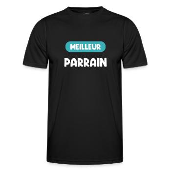 meilleur parrain cadeau parrain cadeau parrain - T-shirt sport Homme - noir - Devant - AI Model Male 178 dark (178cm)