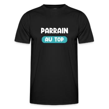 parrain au top cadeau parrain cadeau parrain - T-shirt sport Homme - noir - Devant - AI Model Male 178 dark (178cm)