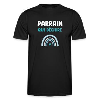 Pate Reißender Regenbogen Pate Geschenk - Männer Funktions-T-Shirt - Schwarz - Vorne - AI Model Male 178 dark (178cm)