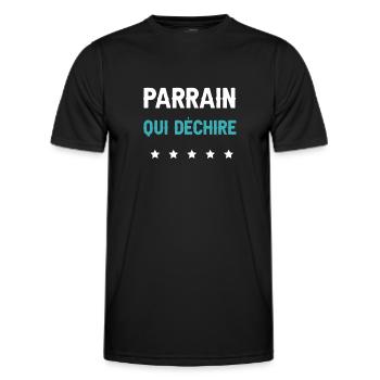 Pate, der die Zukunft Pate Mann Geschenk rockt - Männer Funktions-T-Shirt - Schwarz - Vorne - AI Model Male 178 dark (178cm)