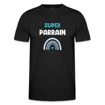 Super Pate Regenbogen Geschenk Pate - Männer Funktions-T-Shirt - Schwarz - Vorne - AI Model Male 178 dark (178cm)