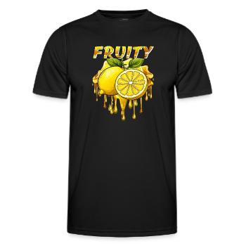 ZITRONE FRUITY - Männer Funktions-T-Shirt - Schwarz - Vorne - AI Model Male 178 dark (178cm)