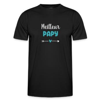 Bester Opa Herz Opa - Männer Funktions-T-Shirt - Schwarz - Vorne - AI Model Male 178 dark (178cm)