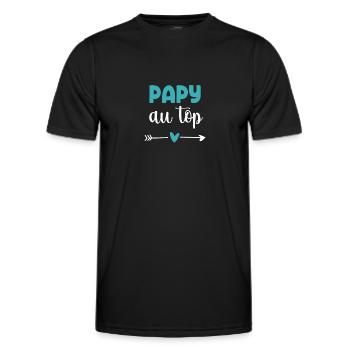 Opa an der Spitze des Herzens, Opa - Männer Funktions-T-Shirt - Schwarz - Vorne - AI Model Male 178 dark (178cm)