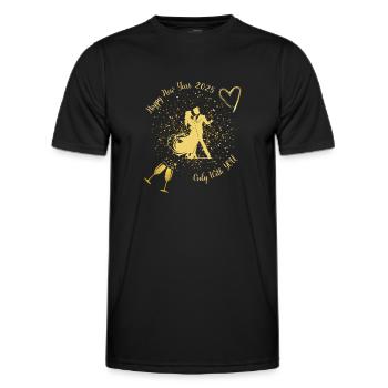 Happy New Year 2025 Only With You - Men's Functional T-Shirt - black - Front - AI Model Male 178 dark (178cm)