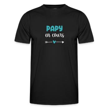Opa in Progress Herz Opa - Männer Funktions-T-Shirt - Schwarz - Vorne - AI Model Male 178 dark (178cm)