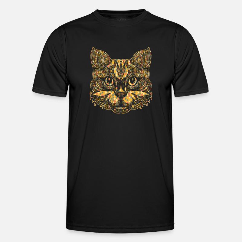 Cat Face Geometric - Men's Functional T-Shirt - black