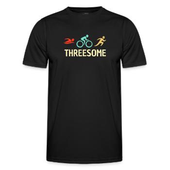 Lustiger Triathlon Retro Vintage Marathonläufer - Männer Funktions-T-Shirt - Schwarz - Vorne - AI Model Male 178 dark (178cm)