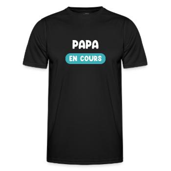 Dad in progress gift future dad gift father - Men's Functional T-Shirt - black - Front - AI Model Male 178 dark (178cm)