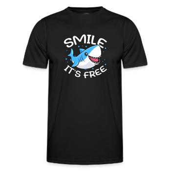 Smile It's Free Sharks Great White - Männer Funktions-T-Shirt - Schwarz - Vorne - AI Model Male 178 dark (178cm)