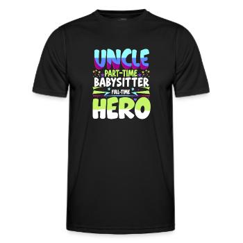 Onkel Teilzeit Babysitter Vollzeit Held Familie U - Männer Funktions-T-Shirt - Schwarz - Vorne - AI Model Male 178 dark (178cm)