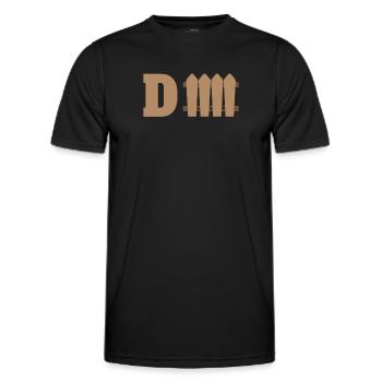 Wooden picket fence initial D for do-it-yourselfers and - Men's Functional T-Shirt - black - Front - AI Model Male 178 dark (178cm)
