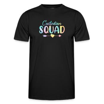 Gardien Squad Tie Dye Maid Cleaner School - T-shirt sport Homme - noir - Devant - AI Model Male 178 dark (178cm)