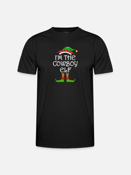 I'm The Cowboy Elf Shirt Matching Family Christmas - Männer Funktions-T-Shirt - Schwarz