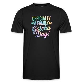 Officially A Family Gotcha Day Tie Dye Adoption - Men's Functional T-Shirt - black - Front - AI Model Male 178 dark (178cm)
