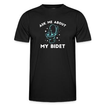 Frage Mich Nach Meinem Bidet Humorvolle Aussage - Männer Funktions-T-Shirt - Schwarz - Vorne - AI Model Male 178 dark (178cm)