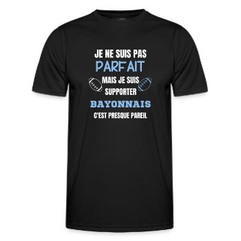 Supporter Bayonnais Rugby - T-shirt sport Homme - noir - Devant - AI Model Male 178 dark (178cm)