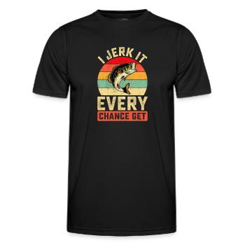 Lustiges Angeln für Männer Fischer Papa Vatertag - Männer Funktions-T-Shirt - Schwarz - Vorne - AI Model Male 178 dark (178cm)