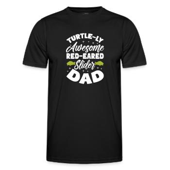 Turtle-ly Awesome Curseurs à oreilles rouges Papa Tortue de compagnie - T-shirt sport Homme - noir - Devant - AI Model Male 178 dark (178cm)