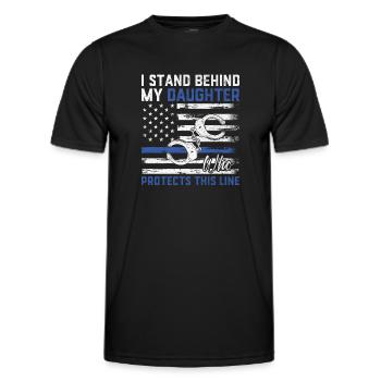 Polizist Tochter USA Flagge Strafverfolgung - Männer Funktions-T-Shirt - Schwarz - Vorne - AI Model Male 178 dark (178cm)