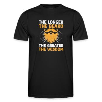 The Longer The Beard The Greater The Wisdom Facial - Men's Functional T-Shirt - black - Front - AI Model Male 178 dark (178cm)