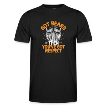 Vous avez de la barbe alors vous avez du respect Poils du visage - T-shirt sport Homme - noir - Devant - AI Model Male 178 dark (178cm)