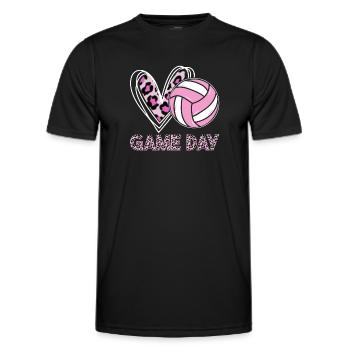 Spieltag Volleyball Lustige Beule Set Spike - Männer Funktions-T-Shirt - Schwarz - Vorne - AI Model Male 178 dark (178cm)