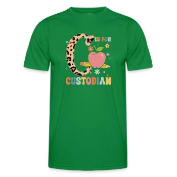 Funny School Custodian Maid Cleaner Janitorial - Men's Functional T-Shirt - kelly green - Front - AI Model Male 178 dark (178cm)
