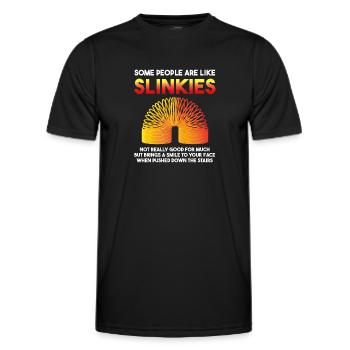 Some People Are Like Slinkies - Smile Stairs - Men's Functional T-Shirt - black - Front - AI Model Male 178 dark (178cm)