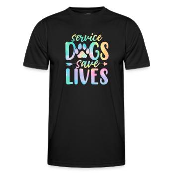 Les chiens d’assistance sauvent des vies Drôle de chien Tie Dye Animal - T-shirt sport Homme - noir - Devant - AI Model Male 178 dark (178cm)