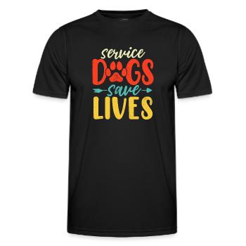 Les chiens d’assistance sauvent des vies Chien rétro Animal canin - T-shirt sport Homme - noir - Devant - AI Model Male 178 dark (178cm)