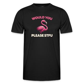 Flamingo Stfu Would You Please Shut Up - Men's Functional T-Shirt - black - Front - AI Model Male 178 dark (178cm)