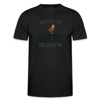 chicken hen please keep your mouth shut - Men's Functional T-Shirt - black - Front - AI Model Male 178 dark (178cm)