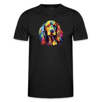 Cocker Spaniel Hundebesitzer, Digitale Kunst Hund - Männer Funktions-T-Shirt - Schwarz - Vorne - AI Model Male 178 dark (178cm)