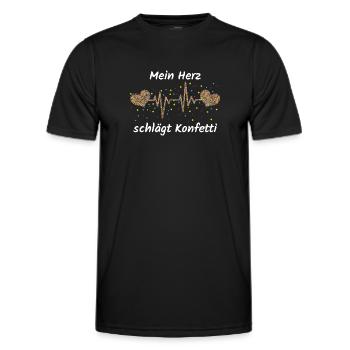 Karneval Mein Herz schlägt Konfetti - Männer Funktions-T-Shirt - Schwarz - Vorne - AI Model Male 178 dark (178cm)