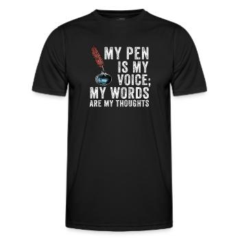 Poésie Slam Écrivain Poète Littérature Slam - T-shirt sport Homme - noir - Devant - AI Model Male 178 dark (178cm)