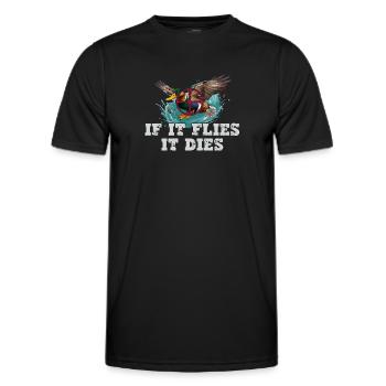 Quand il vole, il meurt chasseur de canards élégant - T-shirt sport Homme - noir - Devant - AI Model Male 178 dark (178cm)
