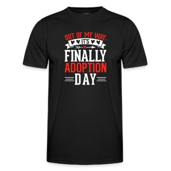 Aus dem Weg, es ist endlich Adoptionstag Gotcha - Männer Funktions-T-Shirt - Schwarz - Vorne - AI Model Male 178 dark (178cm)