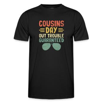 Cousins Day Out Trouble Guaranteed Family Reunion - Men's Functional T-Shirt - black - Front - AI Model Male 178 dark (178cm)