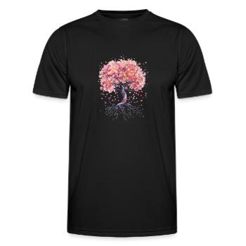 Kirschbaum in Blüte - Männer Funktions-T-Shirt - Schwarz - Vorne - AI Model Male 178 dark (178cm)