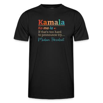 Kamala If That's too Hard to Pronounce Try Madam - Men's Functional T-Shirt - black - Front - AI Model Male 178 dark (178cm)