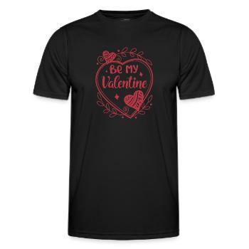 Be my Valentine - Valentine's Day Gift - Men's Functional T-Shirt - black - Front - AI Model Male 178 dark (178cm)