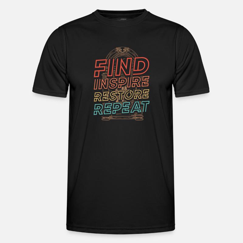 Find Inspire Restore Repeat Retro Jukebox Men's Functional T-Shirt
