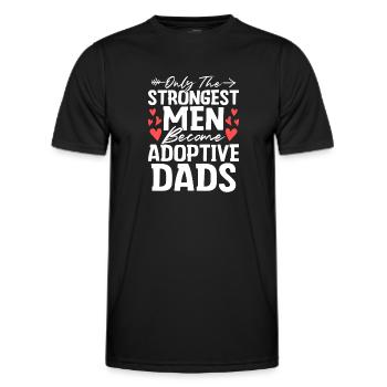 Only The Strongest Men Funny Adoption Dad Gotcha - Men's Functional T-Shirt - black - Front - AI Model Male 178 dark (178cm)