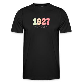 Geburtstag Geburtsjahr 1927 - Männer Funktions-T-Shirt - Schwarz - Vorne - AI Model Male 178 dark (178cm)