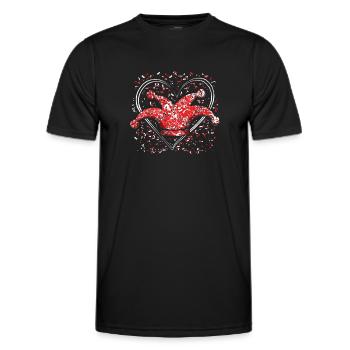 Carnival Heart Jester's Cap Confetti Fun - Men's Functional T-Shirt - black - Front - AI Model Male 178 dark (178cm)