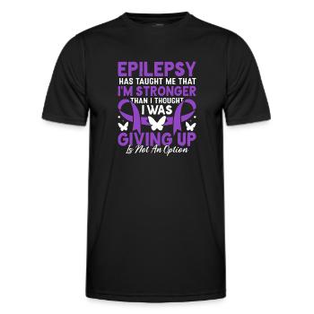 Epilepsie hat mich gelehrt Purple Ribbon Epilepsie - Männer Funktions-T-Shirt - Schwarz - Vorne - AI Model Male 178 dark (178cm)
