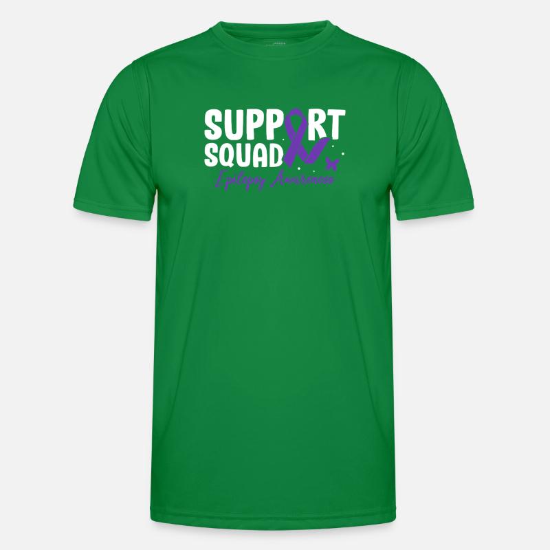 Support Squad Epilepsie-Bewusstsein Lila Band Männer Funktions-T-Shirt