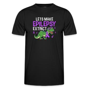 Lasst uns den Epilepsie ausgestorbenen lustigen Dinosaurier machen - Männer Funktions-T-Shirt - Schwarz - Vorne - AI Model Male 178 dark (178cm)